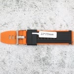 Силиконова каишка за часовник SN2241BC, Черно-оранжева, 22мм
