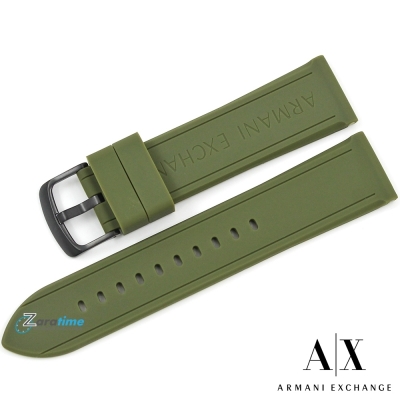 Каишка за часовник ARMANI EXCHANGE AX2608, Силиконова, Зелена, 22мм