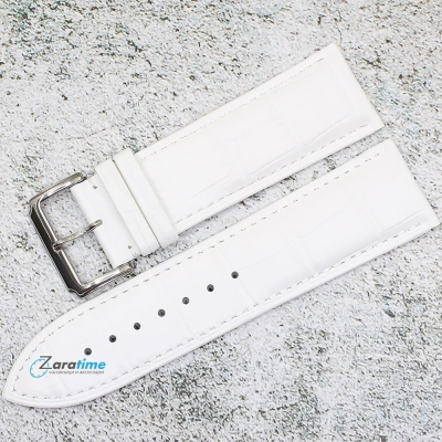Каишка за часовник Azzuro Lux AZL2662, Кожена, Бяла, 26мм