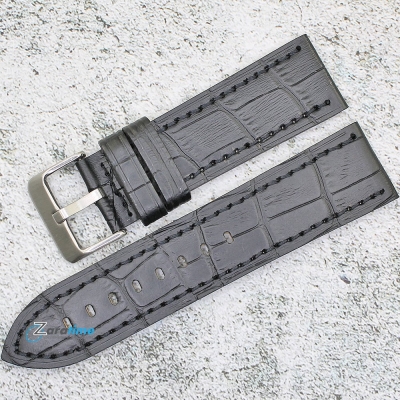 Каишка за часовник Azzuro Sport AZS2412, Кожена, Черна, 24мм