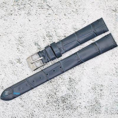 Каишка за часовник Hightone HT14-633, Кожена, Тъмно синя, 14мм