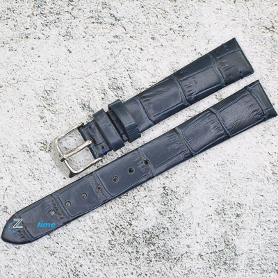 Каишка за часовник Hightone HT16-663, Кожена, Синя, 16мм