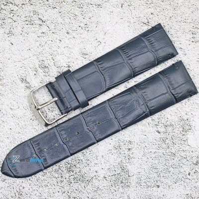 Каишка за часовник Hightone HT22-807, Кожена, Тъмно синя, 22мм