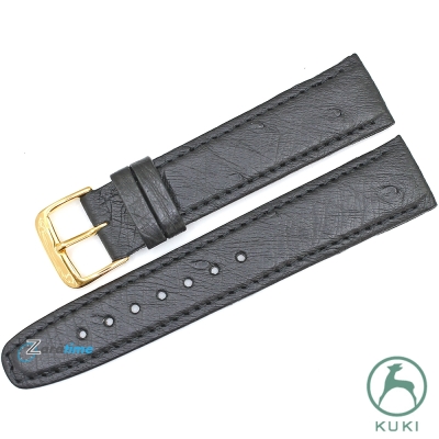 Каишка за часовник KUKI 200900L02GB, Кожена, Черна, 20мм