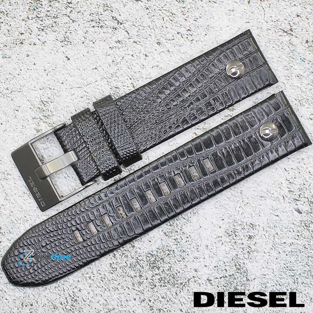 Каишка за часовник DIESEL DZ7328, Кожена, Черна, 22мм