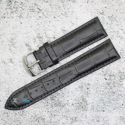 Каишка за часовник Hightone HT22-404V, Кожена, Черна, 22мм