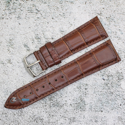 Каишка за часовник Hightone HT24-454, Кожена, Тъмно кафява, 24мм