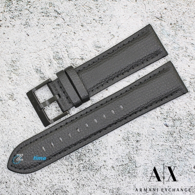 Каишка за часовник ARMANI EXCHANGE AX1724, Кожена, Черна, 22мм