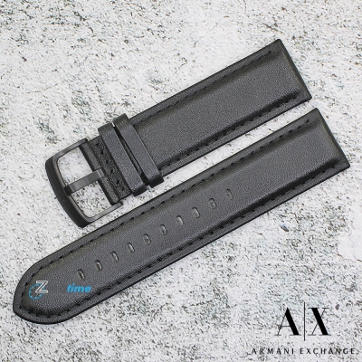 Каишка за часовник ARMANI EXCHANGE AX2627, Кожена, Черна, 22мм