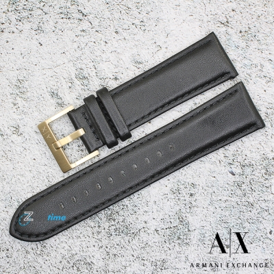 Каишка за часовник ARMANI EXCHANGE AX7133SET, Кожена, Черна, 22мм