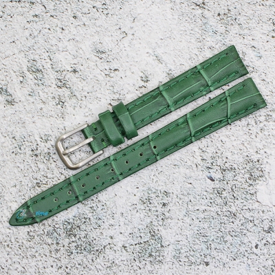Каишка за часовник Azzuro Delux AZD1296, Кожена, Зелена, 12мм