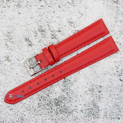 Каишка за часовник Azzuro Delux AZD14290, Кожена, Червена, 14мм