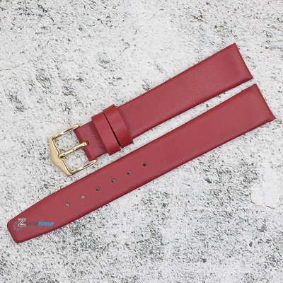 Каишка за часовник Azzuro Delux AZD16191G, Кожена, Бордо, 16мм