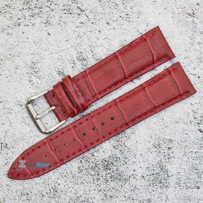 Каишка за часовник Azzuro Delux AZD2091, Кожена, Бордо, 20мм