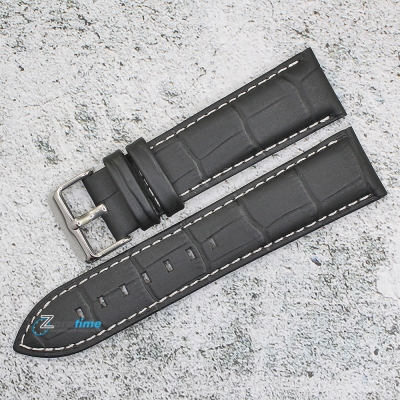 Каишка за часовник Azzuro Delux AZD22221, Кожена, Черна, 22мм
