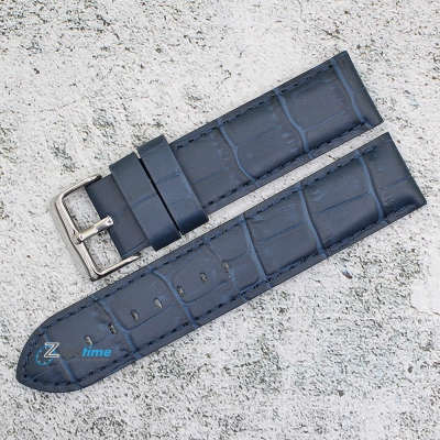 Каишка за часовник Azzuro Delux AZD22270, Кожена, Тъмно синя, 22мм