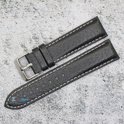 Каишка за часовник Azzuro Delux AZD22321, Кожена, Черна, 22мм
