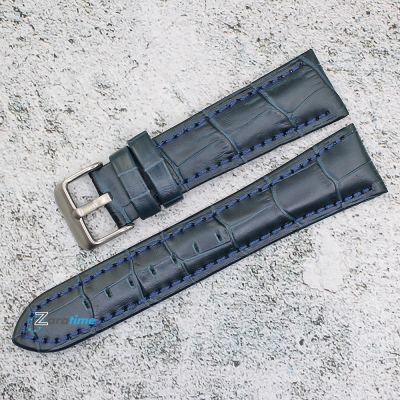 Каишка за часовник Azzuro Delux AZD22472, Кожена, Синя, 22мм
