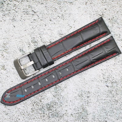 Каишка за часовник Azzuro Lux AZL18024, Кожена, Черна, 18мм