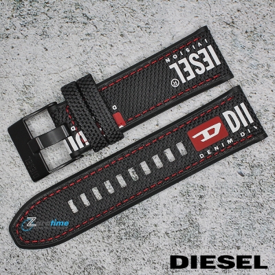 Каишка за часовник DIESEL DZ4512, Текстил и силикон, Черна, 26мм