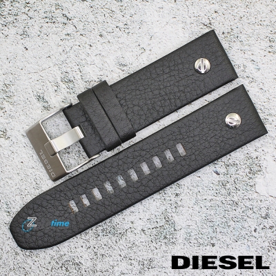 Каишка за часовник DIESEL DZ7256, Кожена, Черна, 24мм