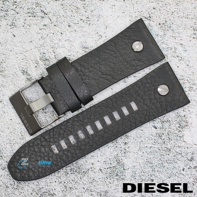 Каишка за часовник DIESEL DZ7348, Кожена, Черна, 28мм