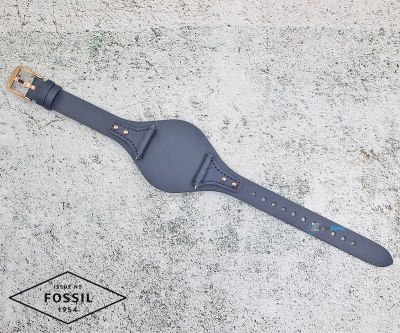 Каишка за часовник FOSSIL ES3838, Кожена, Тъмно синя, 18мм