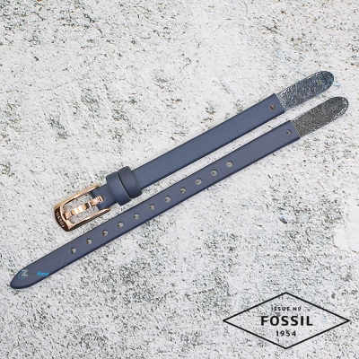 Каишка за часовник FOSSIL ES4026, Кожена, Тъмно синя, 7мм