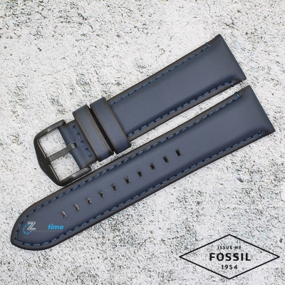 Каишка за часовник FOSSIL FS5061 FS5252SET, Кожена, Синя, 22мм