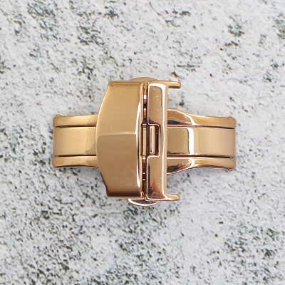 Закопчаване за кожена каишка за часовник Hightone HT-2203, Стомана, Розово злато, 22мм