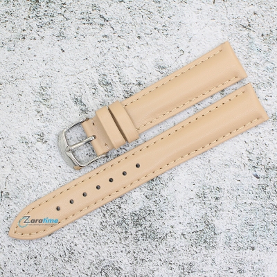 Каишка за часовник Hightone HT18-318A, Кожена, Бежова, 18мм