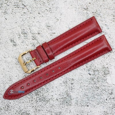 Каишка за часовник Hightone Premium HT18-509G, Кожена, Бордо, 18мм