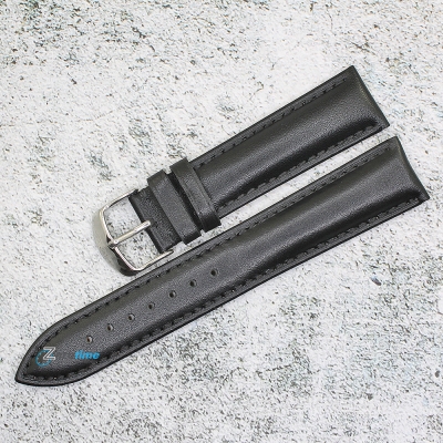 Каишка за часовник Hightone HT20-356V, Кожена, Черна, 20мм