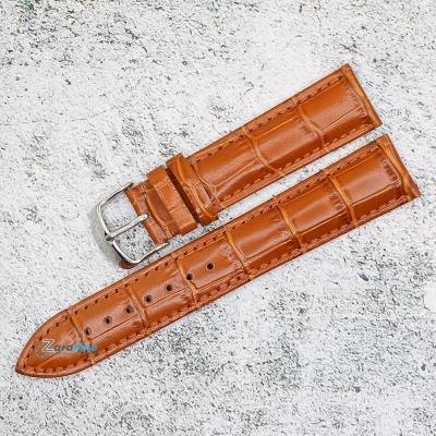 Каишка за часовник Hightone HT20-370V, Кожена, Кафява, 20мм