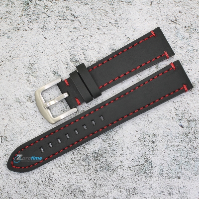 Каишка за часовник Hightone Premium HT20-A22S, Кожена, Черна, 20мм