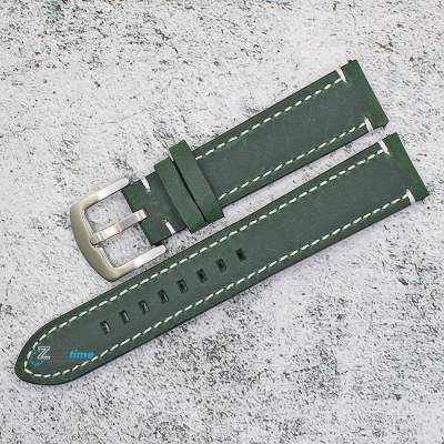 Каишка за часовник Hightone Premium HT20-A27S, Кожена, Зелена, 20мм