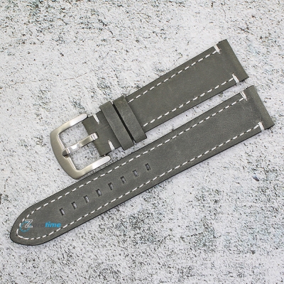 Каишка за часовник Hightone Premium HT20-A29S, Кожена, Сива, 20мм