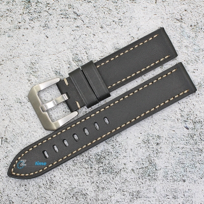 Каишка за часовник Hightone Premium HT20-A60S, Кожена, Черна, 20мм