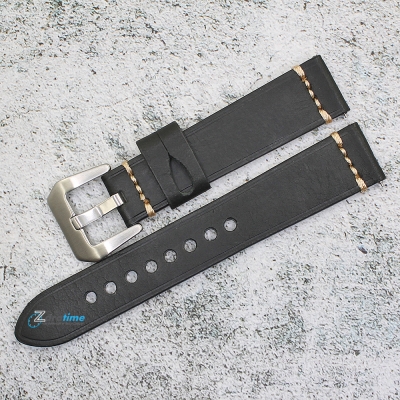 Каишка за часовник Hightone Premium HT20-A68S, Кожена, Черна, 20мм