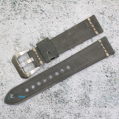 Каишка за часовник Hightone Premium HT20-A72S, Кожена, Сива, 20мм