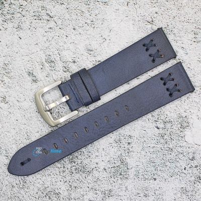 Каишка за часовник Hightone Premium HT20-A81S, Кожена, Синя, 20мм