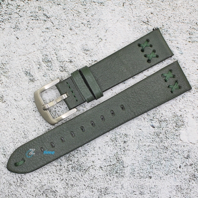 Каишка за часовник Hightone Premium HT20-A82S, Кожена, Зелена, 20мм