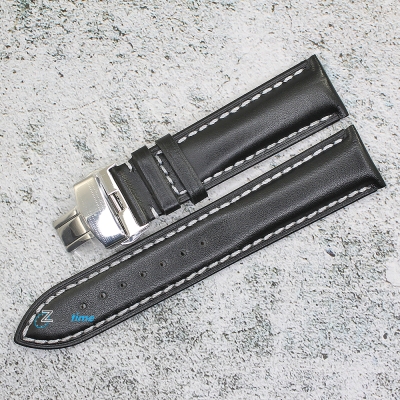 Каишка за часовник Hightone HT22-417, Кожена, Черна, 22мм