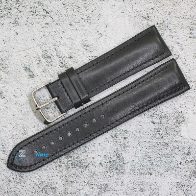 Каишка за часовник Hightone Premium HT22-815, Кожа и полимер, Черна, 22мм