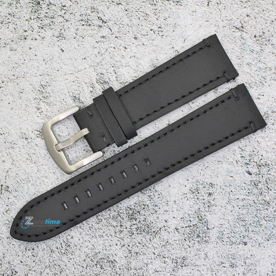 Каишка за часовник Hightone Premium HT22-A30S, Кожена, Черна, 22мм