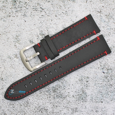 Каишка за часовник Hightone Premium HT22-A32S, Кожена, Черна, 22мм