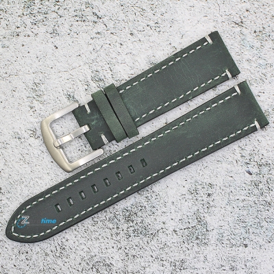 Каишка за часовник Hightone Premium HT22-A37S, Кожена, Зелена, 22мм