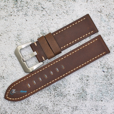 Каишка за часовник Hightone Premium HT22-A65S, Кожена, Кафява, 22мм