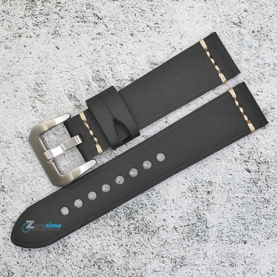 Каишка за часовник Hightone Premium HT22-A73S, Кожена, Черна, 22мм