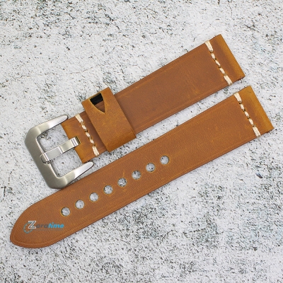 Каишка за часовник Hightone Premium HT22-A75S, Кожена, Кафява, 22мм